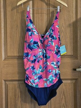 Bal Harbour Bright Pink Floral Swimsuit